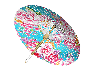 花卉图案日式油纸伞