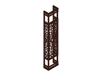 中式镂空雕花隔断