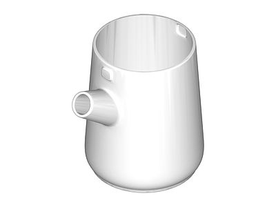 白色带管容器白模