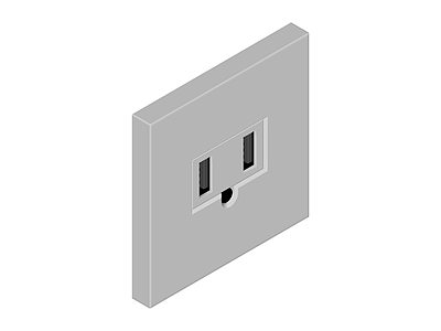 灰色面板电源插座