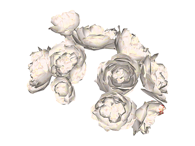 白色花艺组合模型