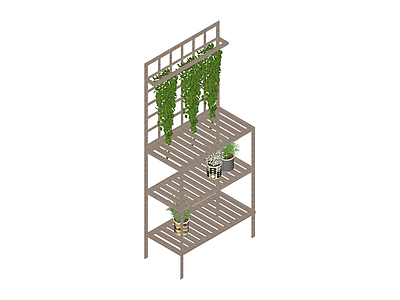 多层置物架绿植组合
