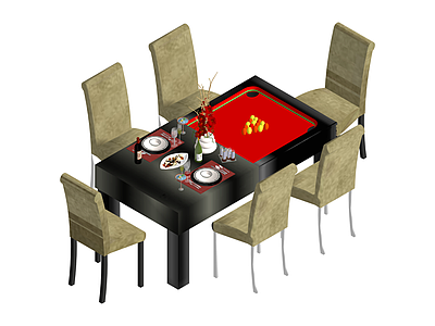 黑面红台麻将餐桌