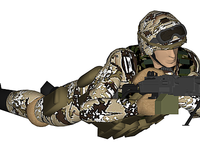 持枪士兵模型