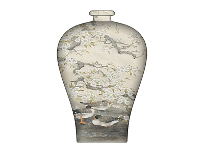 白瓷梅瓶花鸟纹