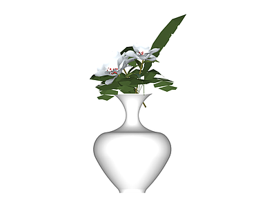 白瓷花瓶插花艺组合