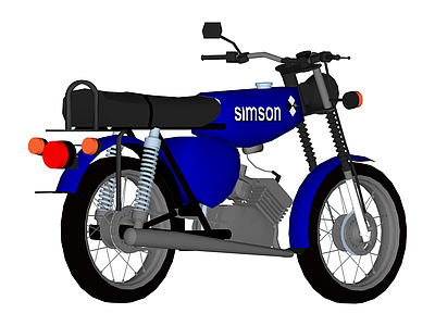 蓝色Simson摩托车