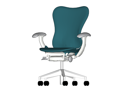 青色人体工学办公椅