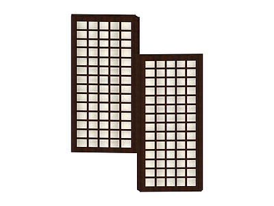 日式木质格栅屏风