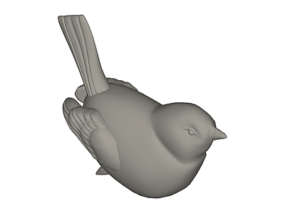 灰色写实小鸟模型