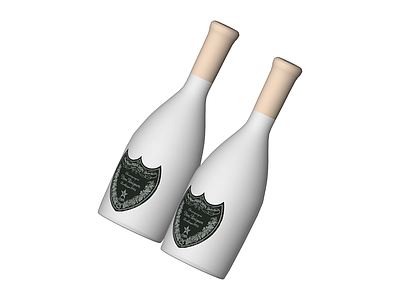 白色香槟酒瓶模型