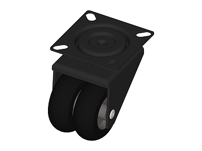 黑色双轮万向脚轮