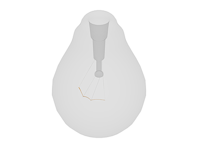 白色磨砂灯泡模型