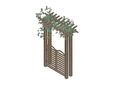 带门廊架绿植组合
