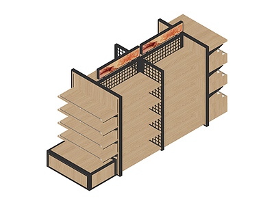 双面网格货架组件