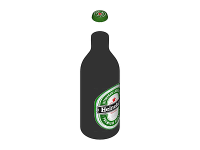 黑底Heineken啤酒瓶