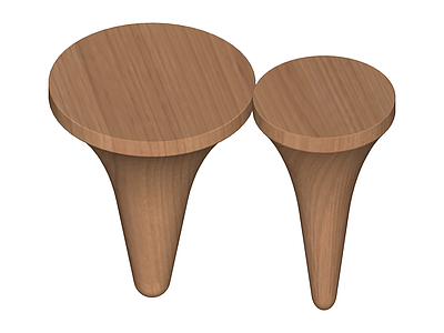 木质锥形边几