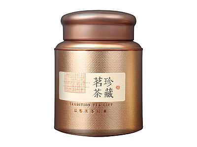金色纹理茶叶罐