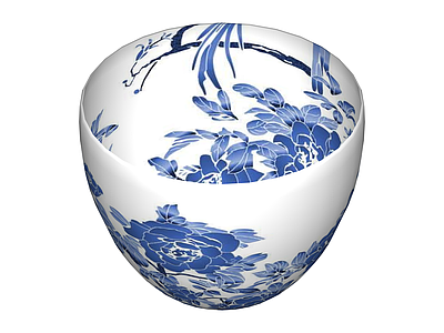 青花瓷纹样茶盏