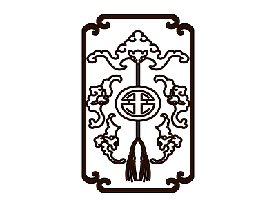 中式祥云寿字书签