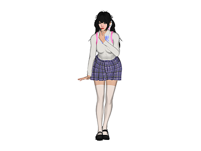 JK制服少女模型