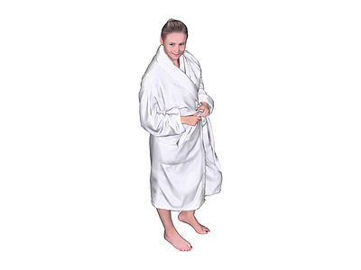 白袍女性背影模型
