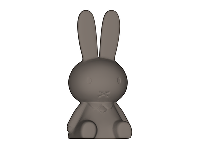 灰色坐姿兔子雕塑