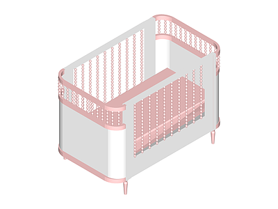 粉色珠帘婴儿床