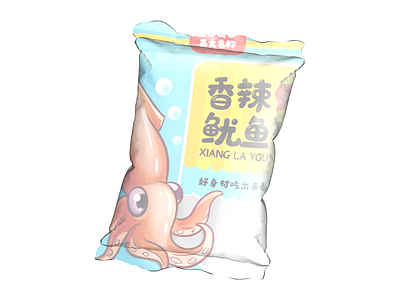 卡通鱿鱼零食包装袋