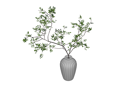 带盆绿植盆栽模型