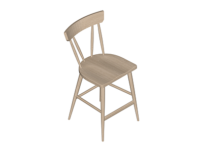 浅色木质高脚椅