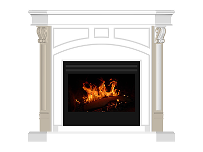 白色古典壁炉
