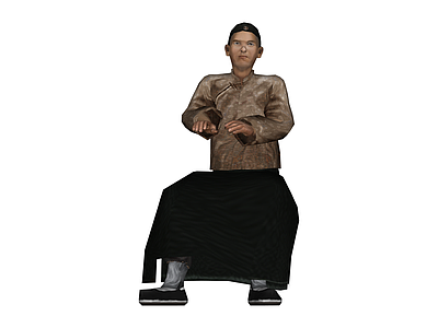 清代男子人物模型