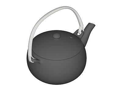 带提梁的深灰色茶壶