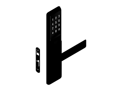 黑色数字密码门锁