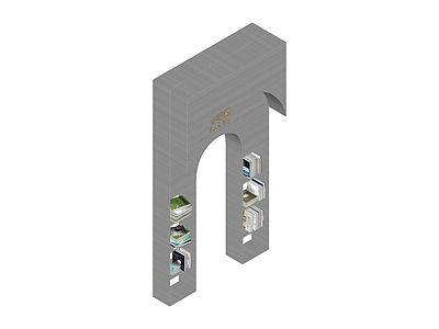 拱门造型书柜组件
