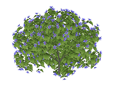 带花绿植树木模型