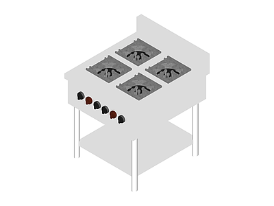 白色四眼燃气灶
