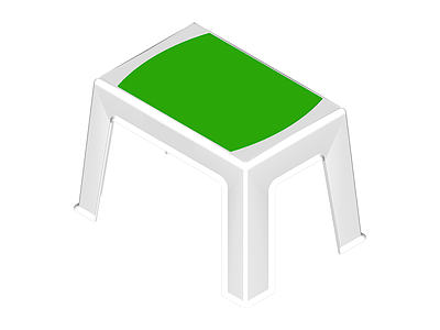 白色塑料方凳
