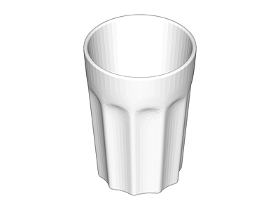 白色棱纹玻璃杯