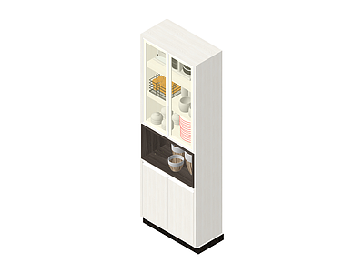 白色高柜展示模型