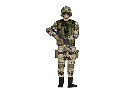 全副武装士兵模型