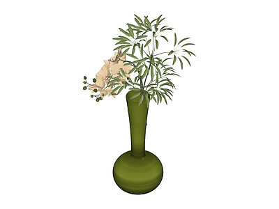 绿色花瓶花艺组合