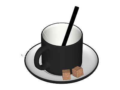 黑色马克杯茶包组合