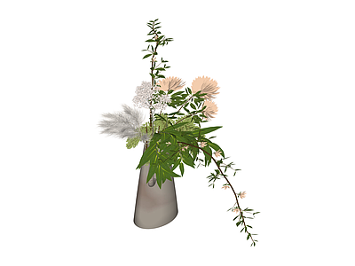 带花艺装饰的灰色花瓶