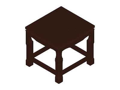 中式方形实木边桌