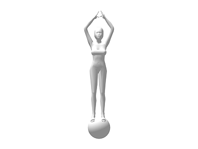平衡球站立女性雕塑