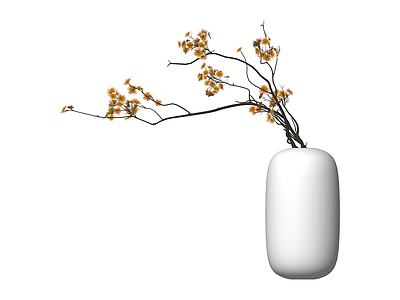 白色花瓶配花艺