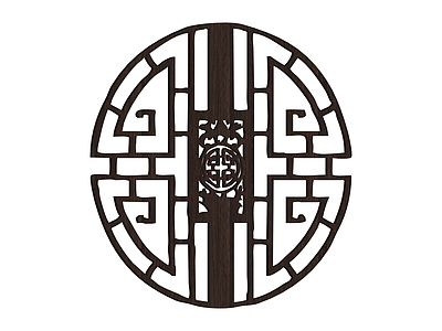 中式镂空椭圆挂饰