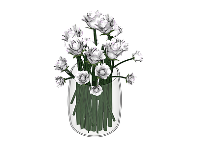 玻璃花瓶插花组合